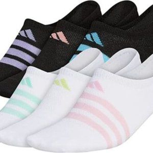 🆕 Adidas FZ7078 Girls 6 Pack Superlite No Show Socks Size Large 3Y - 9